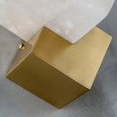 Luxury jade wall light modern LED home decor study living room bedroom bedside square marble lighting fixture