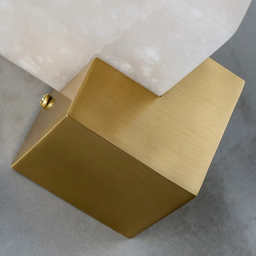 Luxury jade wall light modern LED home decor study living room bedroom bedside square marble lighting fixture - vue 6 sur 7