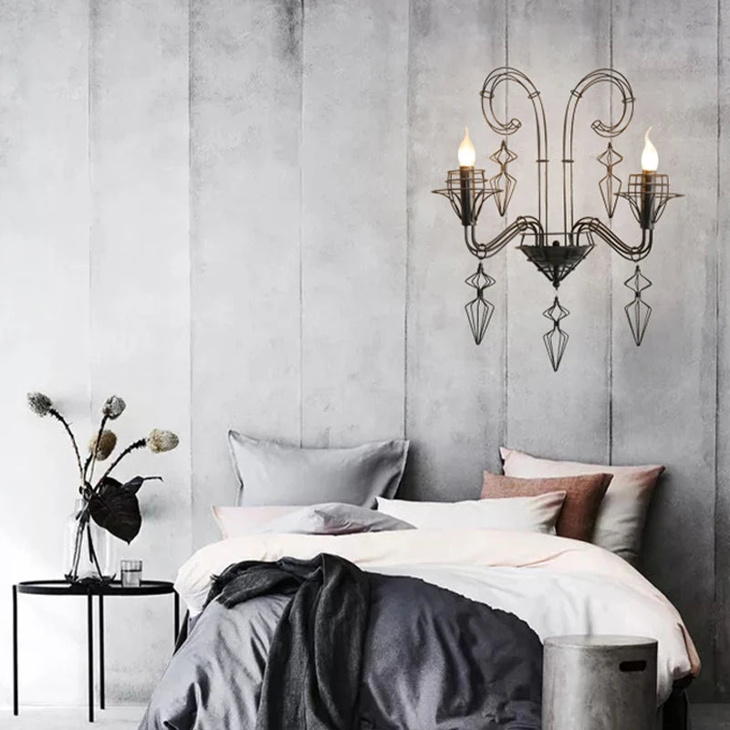 Baroque black and white designer chandelier for indoor lighting - vue 6 sur 6