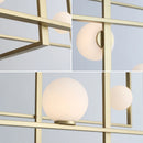 Modern LED chandelier with innovative design gold frame glass globe