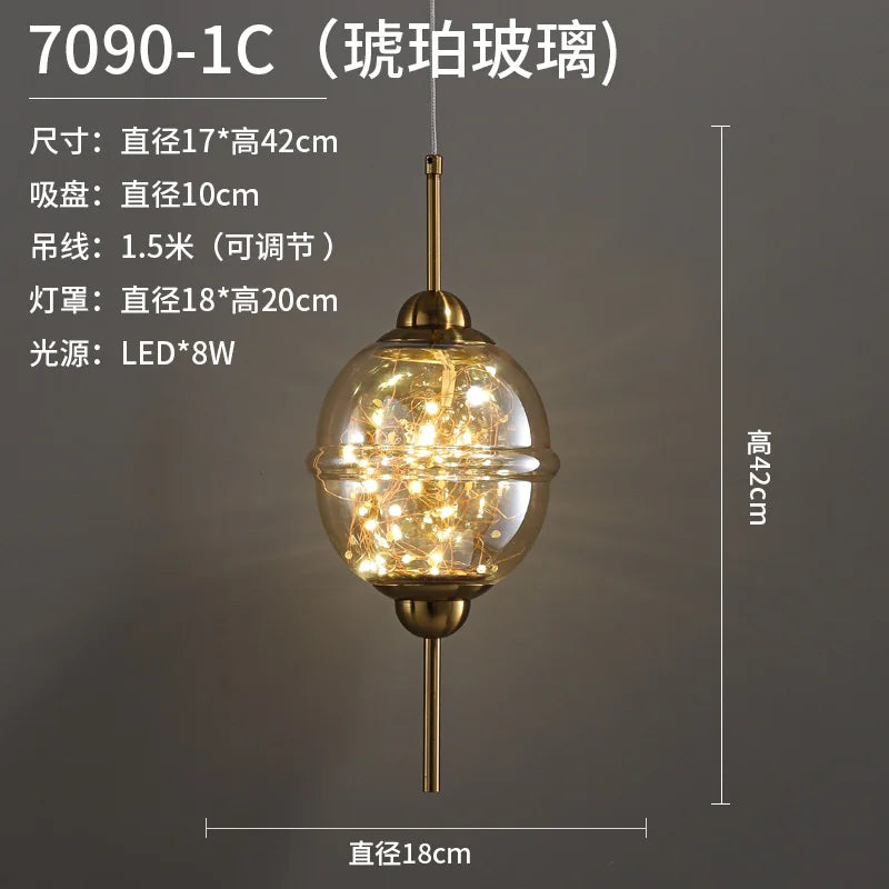 Creative modern glass pendant light for bars and shops - vue 9 sur 11
