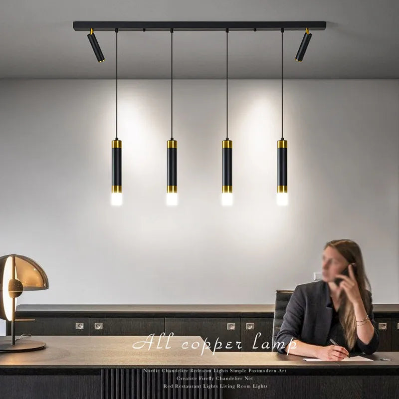 Minimalist modern three LED luxury pendant light for dining table
