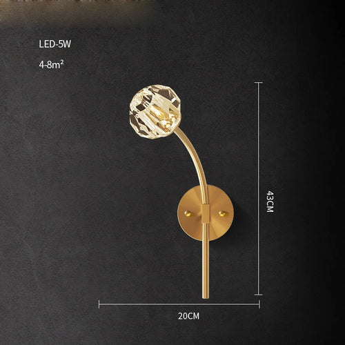 Postmodern copper and crystal LED wall light - vue 20 sur 22