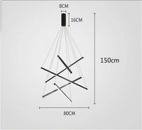Modern rectangular designer chandelier for hallway and staircase