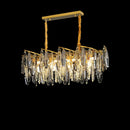 Art deco crystal and elegant metal designer chandelier