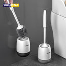 Long-handled silicone wall-mounted cleaning brush
