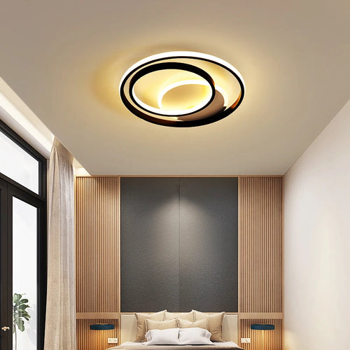 Round LED ceiling light with remote control for modern interiors - vue 5 sur 12