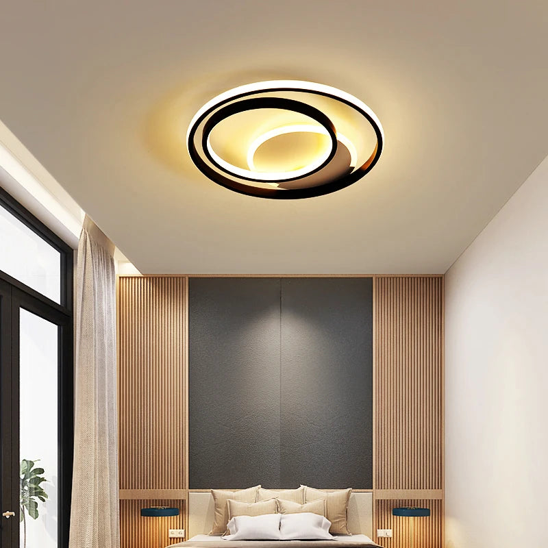 Round LED ceiling light with remote control for modern interiors - vue 5 sur 12