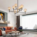 Nordic industrial 6-light glass bubble chandelier