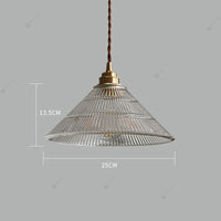 Nordic brass and glass pendant light retro American style