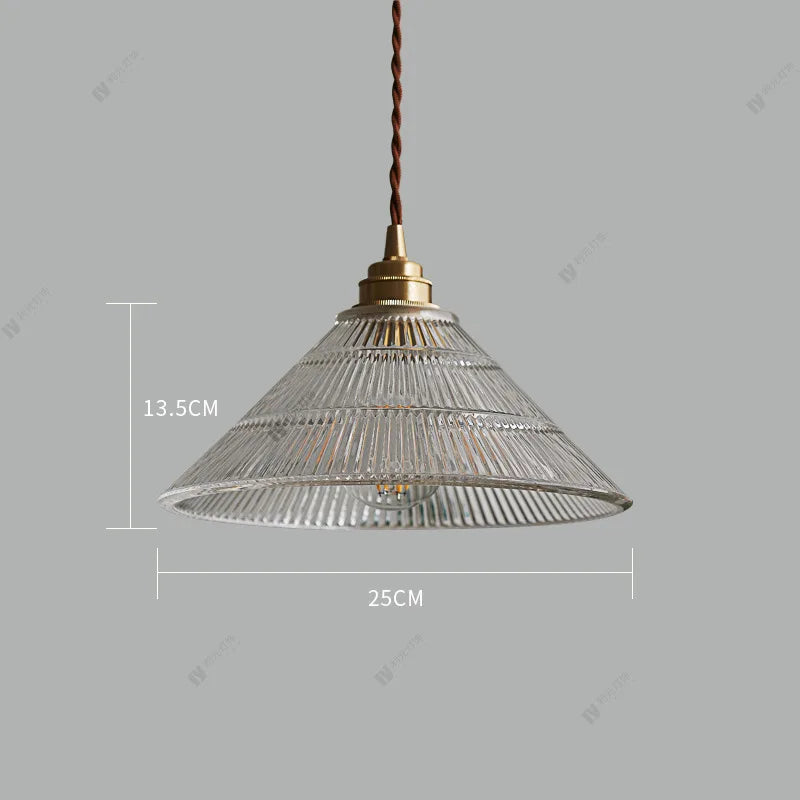Nordic brass and glass pendant light retro American style