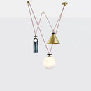 Glass and metal pendant light for modern interior decor