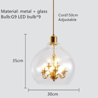 Clear glass chandelier for modern decor and loft ambience