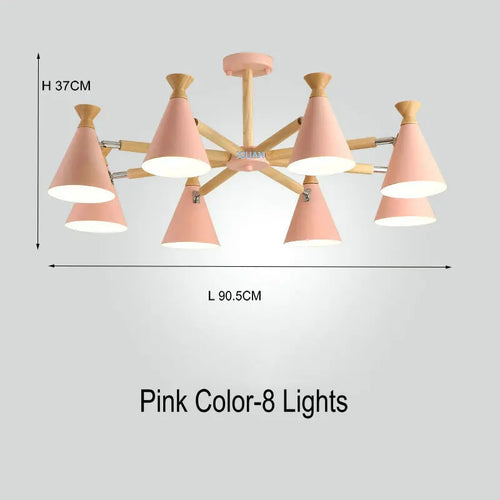 Nordic wooden pendant light for interior decor - vue 18 sur 26