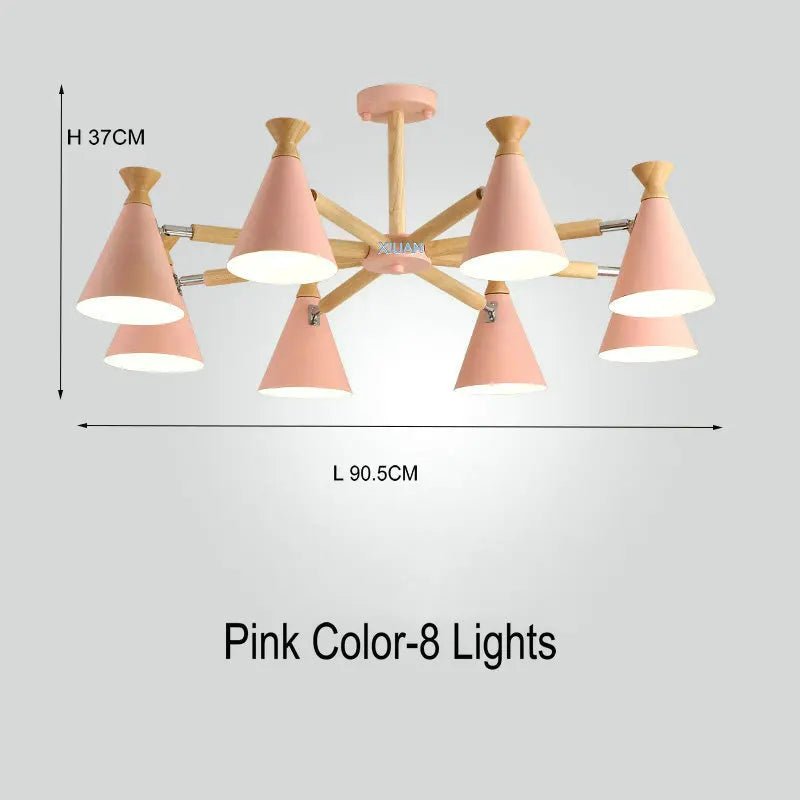Nordic wooden pendant light for interior decor - vue 17 sur 26
