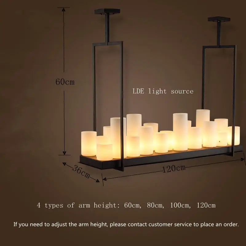 Nordic luxury dining room LED glass chandelier for kitchen island and living room - vue 10 sur 20