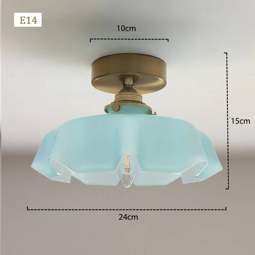 Coloured glass flower pendant light - vue 17 sur 16