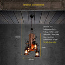 Decorative industrial wood pendant light with glass