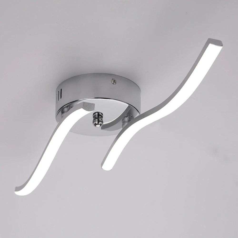 Modern curved decorative LED surface ceiling light