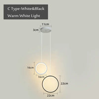 Modern round pendant light for lateral LED lighting