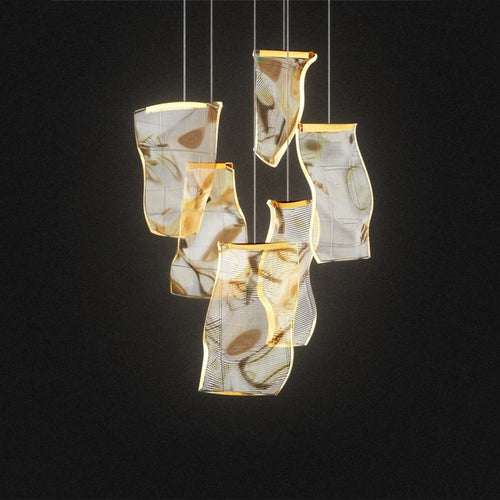 Modern LED chandelier for staircases and clothing shops - vue 2 sur 15