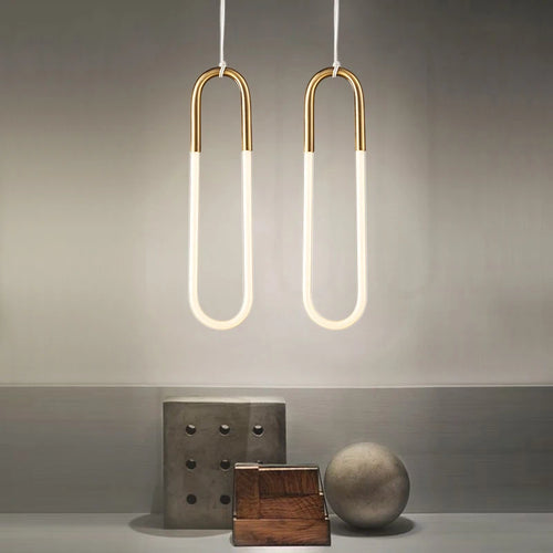 Nordic U shape LED decorative modern pendant light - vue 3 sur 8