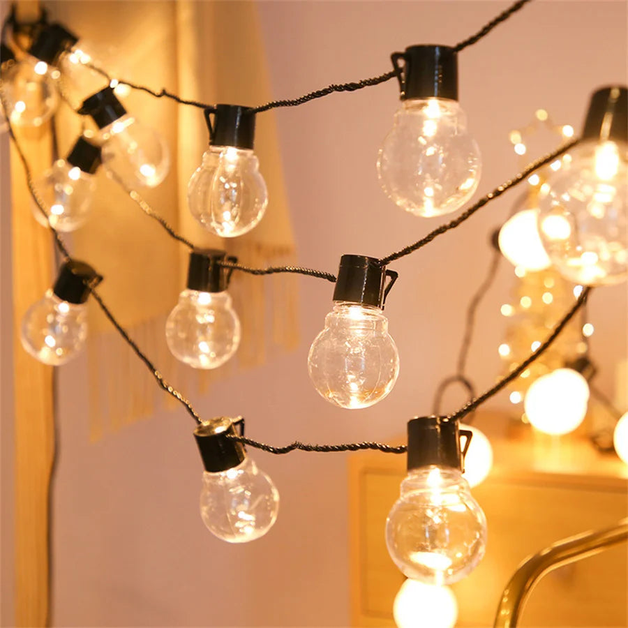 Magical 38 LED globe string light garland for outdoor decorations