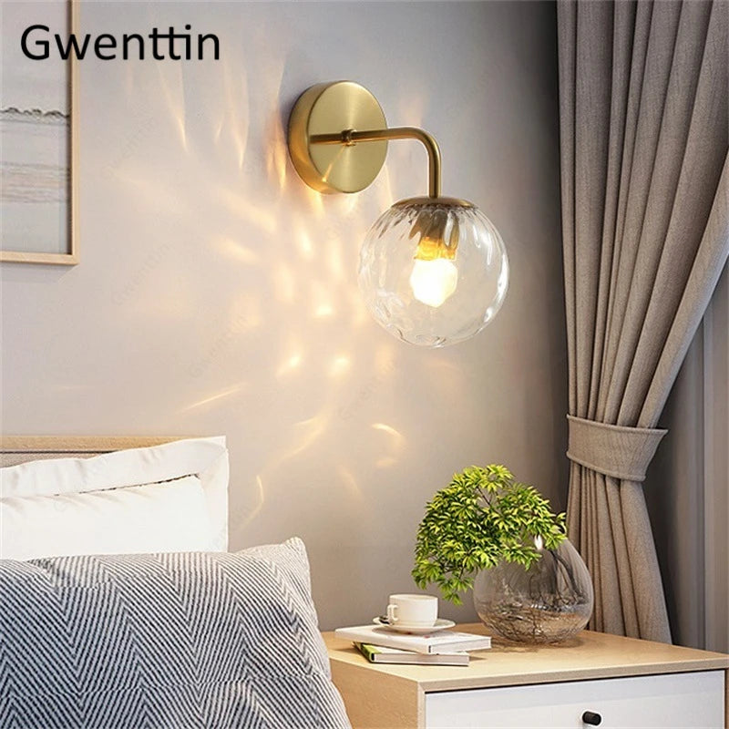 Waterproof glass wall light for modern interior decoration