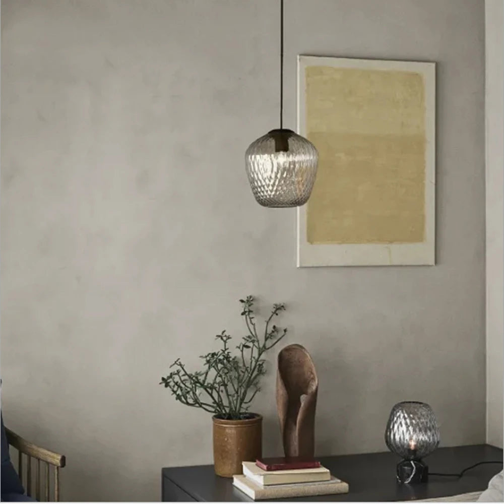 Nordic retro glass pendant light for interior decoration - vue 5 sur 10