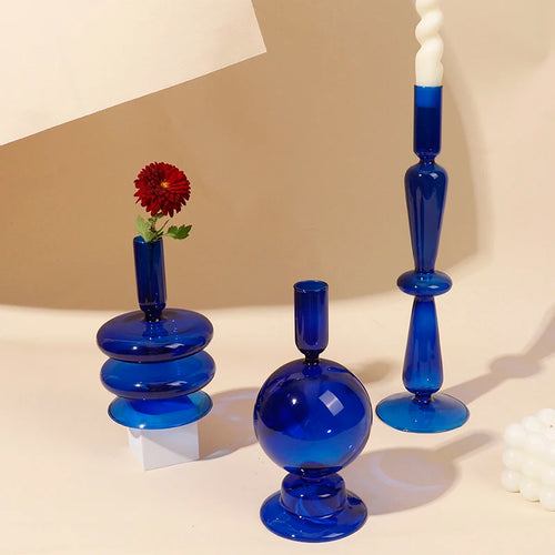 Glass candle holders for romantic decoration and parties - vue 3 sur 14