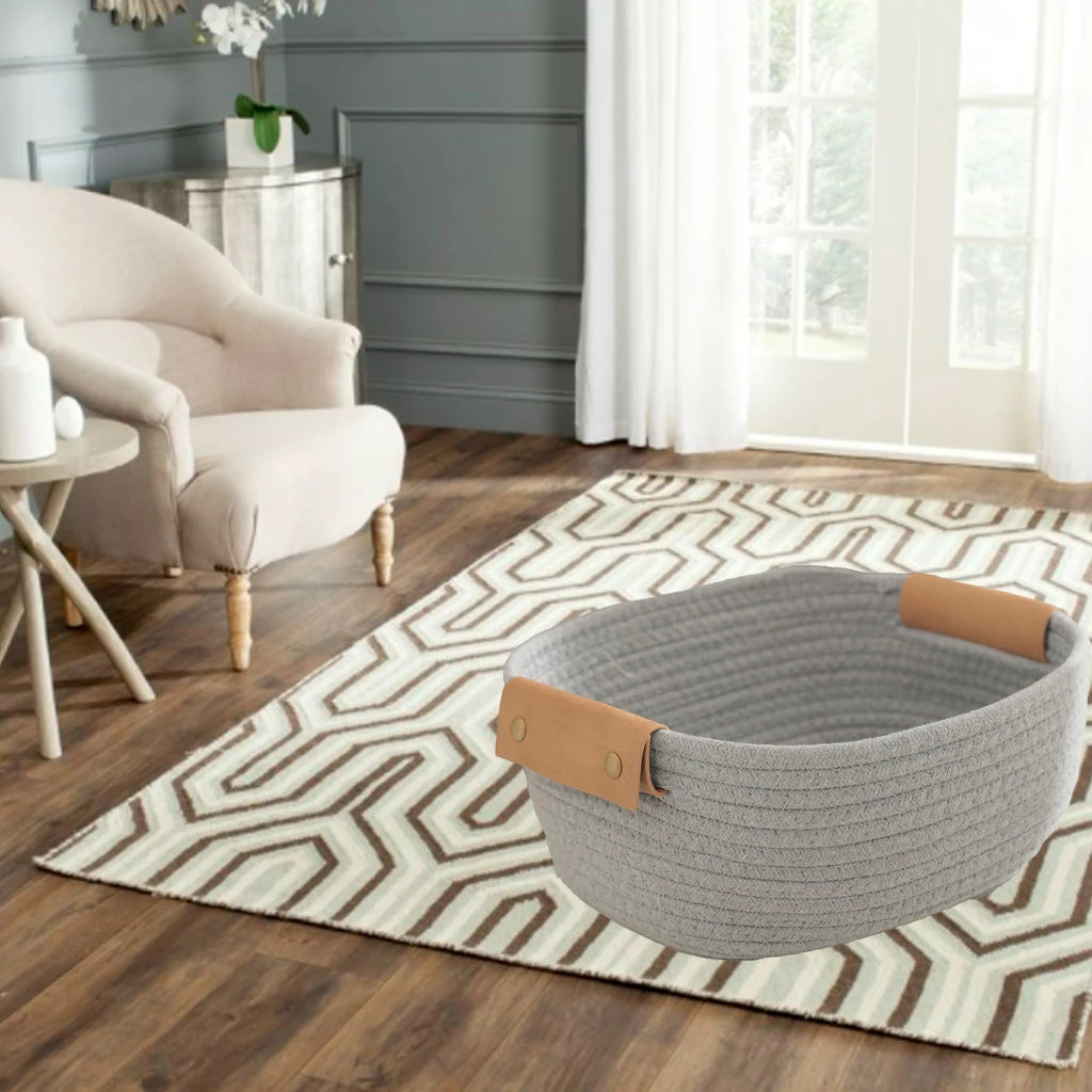 rope storage basket for toys and baby clothes - vue 7 sur 10