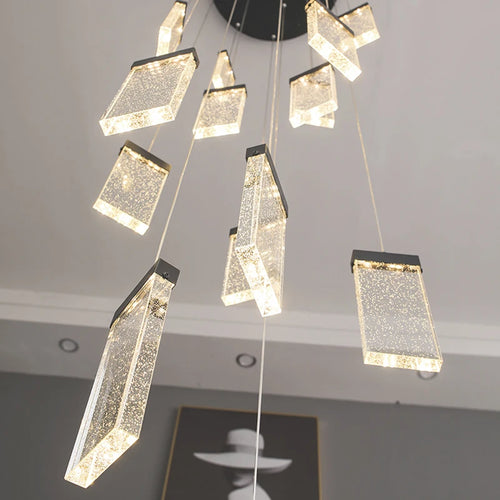 Contemporary crystal chandelier for staircases and interior decor - vue 4 sur 13