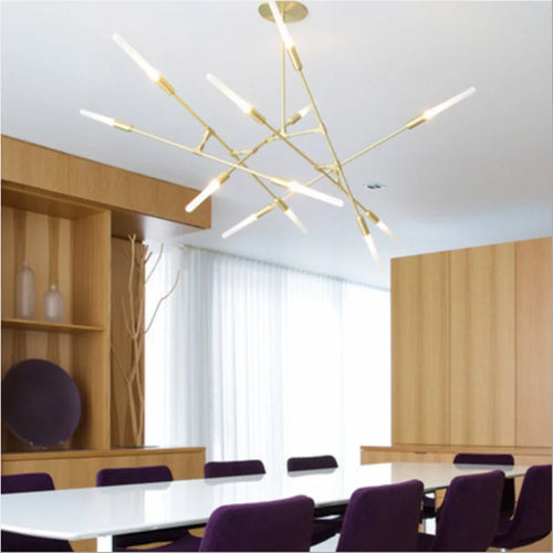 Modern multi-head iron design chandelier for contemporary lighting - vue 3 sur 6
