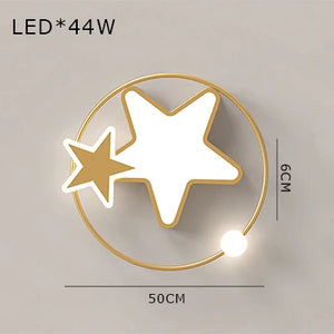 plafonnier led étoile dorée éclairage créatif nordique pour intérieur