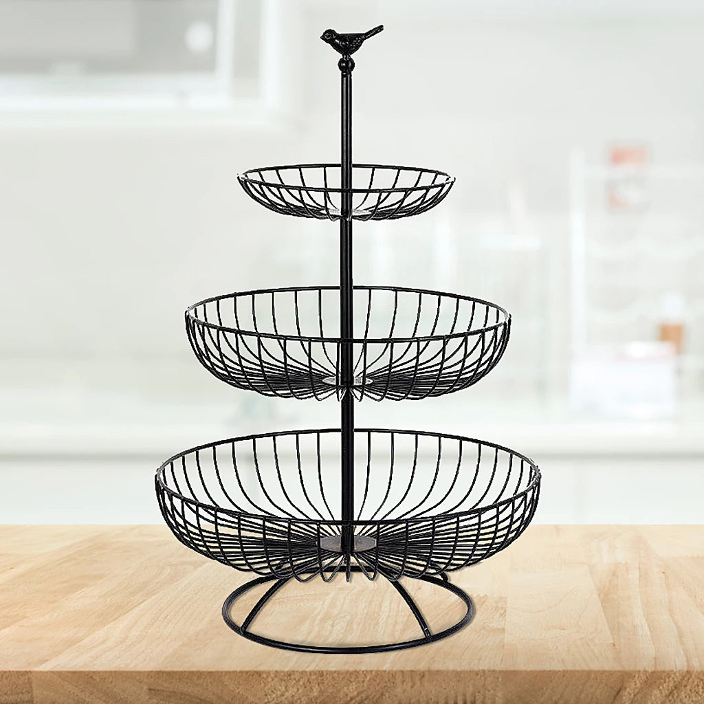 Three tier fruit basket for kitchen storage - vue 6 sur 6