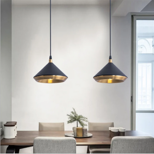 Nordic industrial metal pendant light for stylish lighting decor - vue 3 sur 6