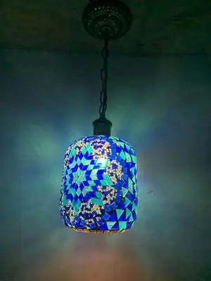 Retro vintage bohemian style Turkish mosaic LED pendant light