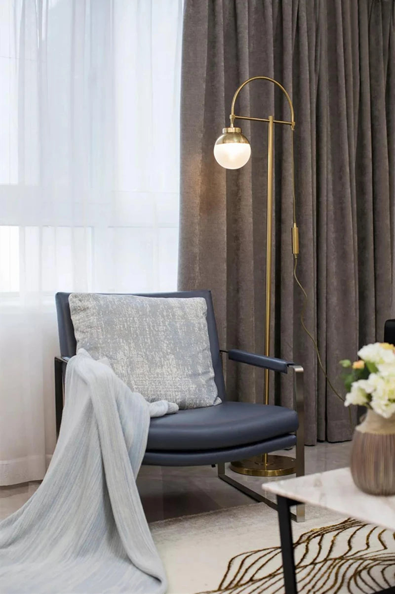 Nordic glass floor lamp decorative design for modern interiors - vue 3 sur 7