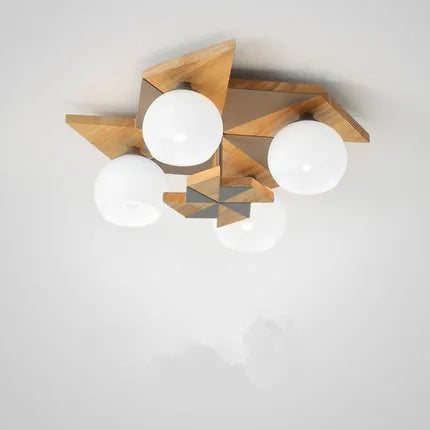 Modern Japanese Makaron wooden children's ceiling light - vue 9 sur 9