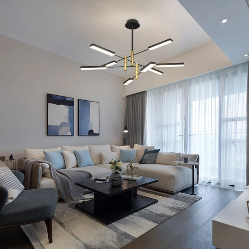 Modern minimalist nordic LED chandelier for indoor lighting - vue 2 sur 10