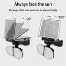 Solar LED wall lights for decorative outdoor garden and yard lighting