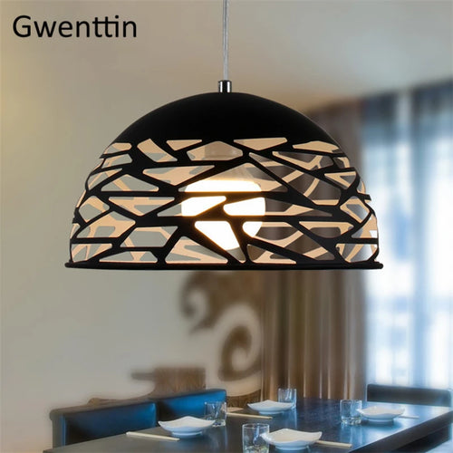Modern eggshell pendant light for interior decoration - vue 3 sur 8