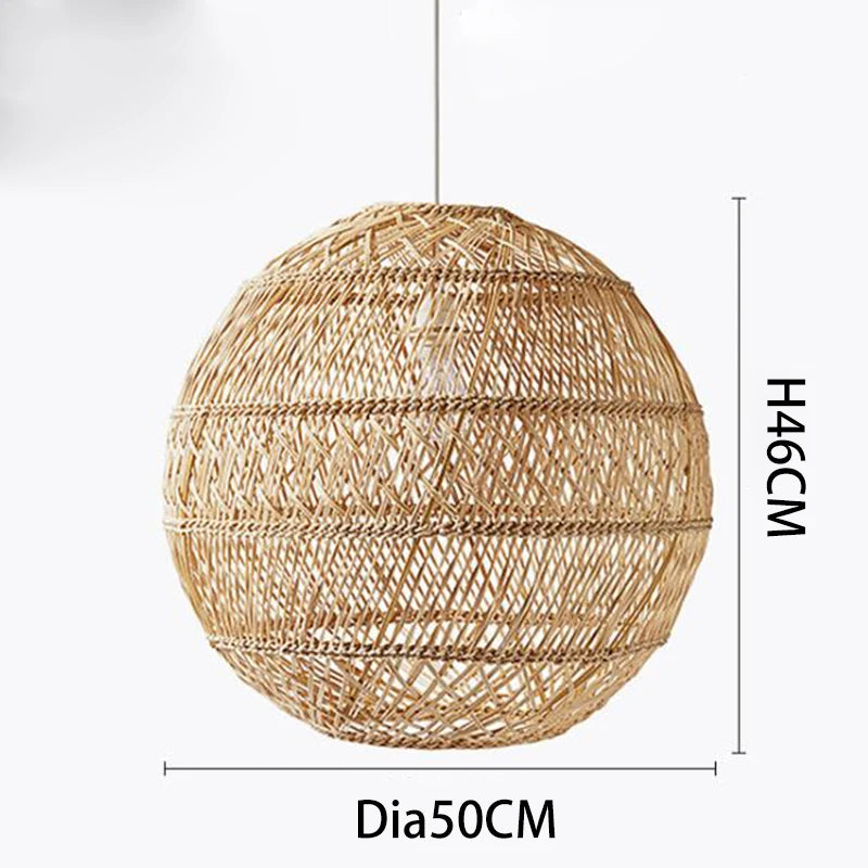Vintage rattan pendant light - vue 12 sur 12
