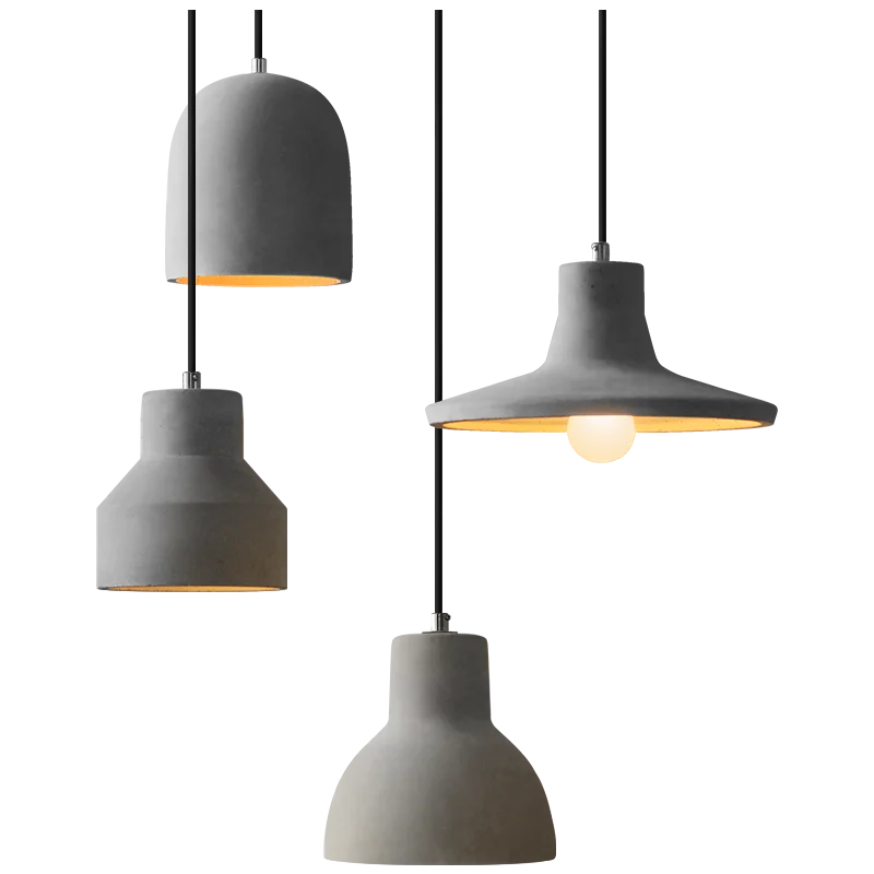 industrial style concrete pendant light for modern decoration - vue 6 sur 13