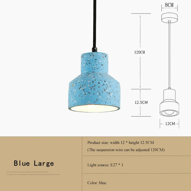 Modern terrazzo pendant light, Nordic design, multiple colours, LED