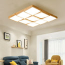 Wooden LED ceiling light with remote control for indoor lighting
