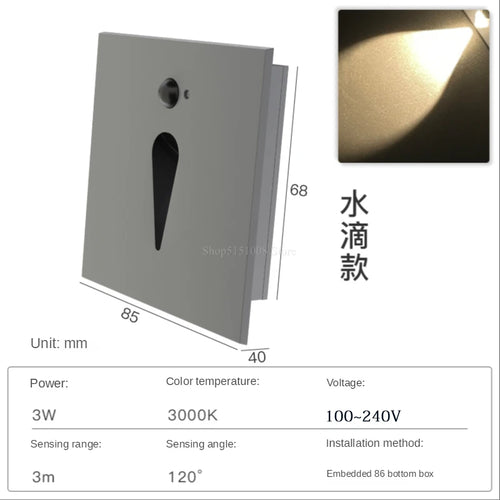 Led wall light with integrated sensor - vue 17 sur 18