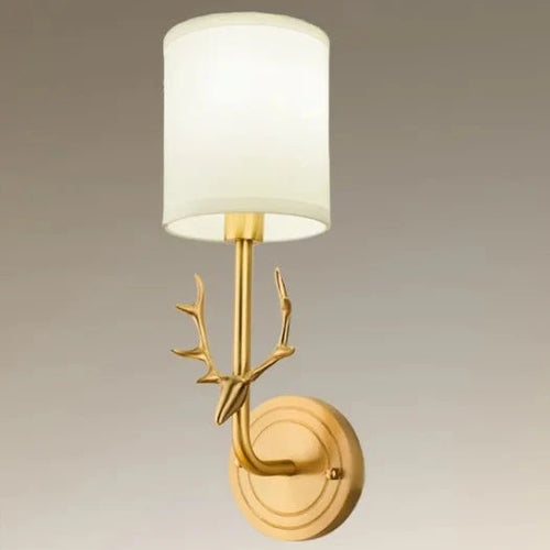 Brass deer head wall light nordic american decor - vue 9 sur 8