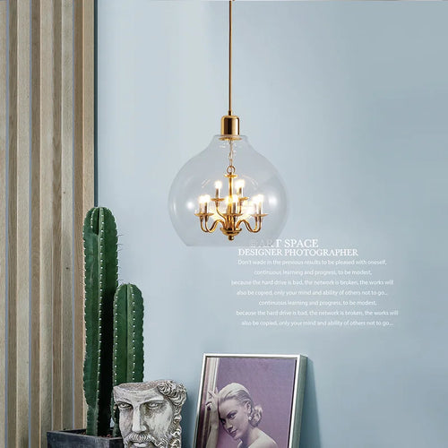 Glass chandeliers for loft and restaurant decor - vue 3 sur 6