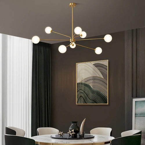 Decorative copper chandelier for a Nordic interior - vue 3 sur 9